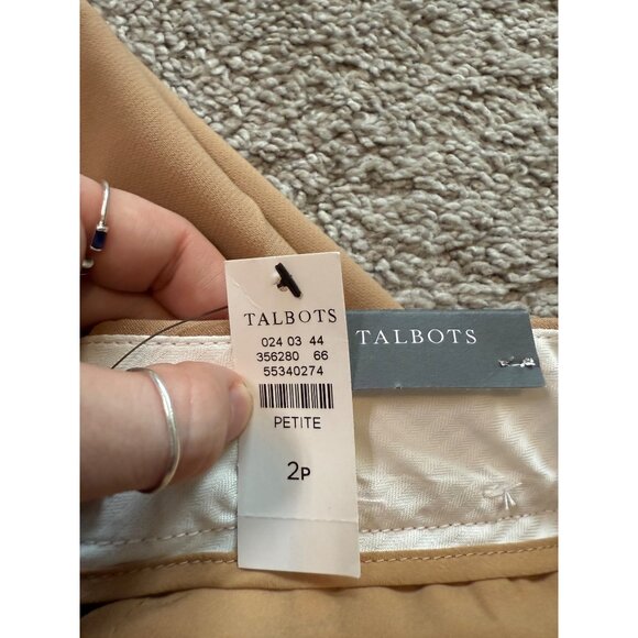 Talbots Hampshire Ankle Pant 2P Womens Straight Leg Khaki Trousers Office New - Picture 8 of 11